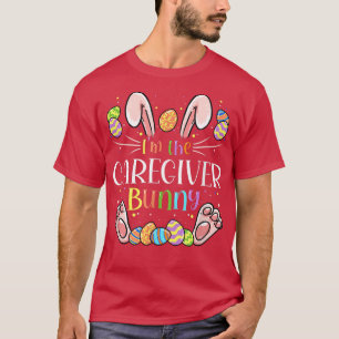 Caregiver Easter Matching Family Party Bunny Face  T-Shirt