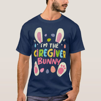 Caregiver Easter Matching Family Party Bunny Face T-Shirt