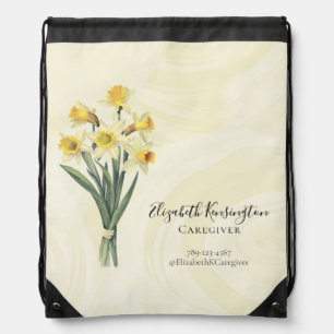 Caregiver Elder Care Services Custom Floral Drawstring Bag