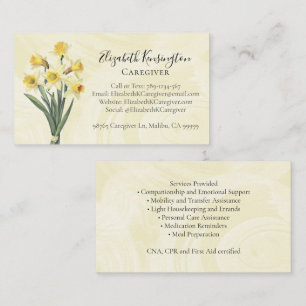 Caregiver Elder Care Services Floral Business Card