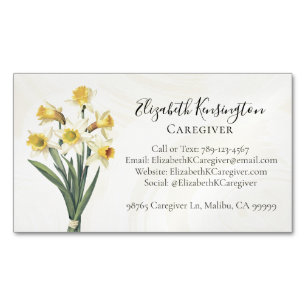 Caregiver Elder Care Services Floral Business Card Magnet