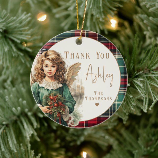 Caregiver Elegant  Angel Ceramic Ornament (Tree)