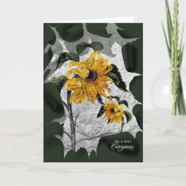 Caregiver Encouragement Withered Sunflowers Card (Front)