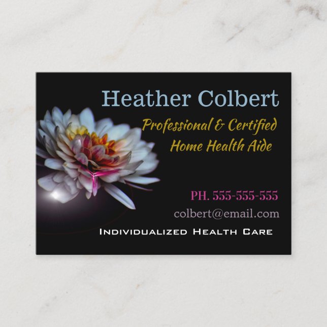 Caregiver Floral Trusting Friend Business Card (Front)