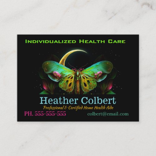 Caregiver Flutter Butterfly Trusting Professional  Business Card