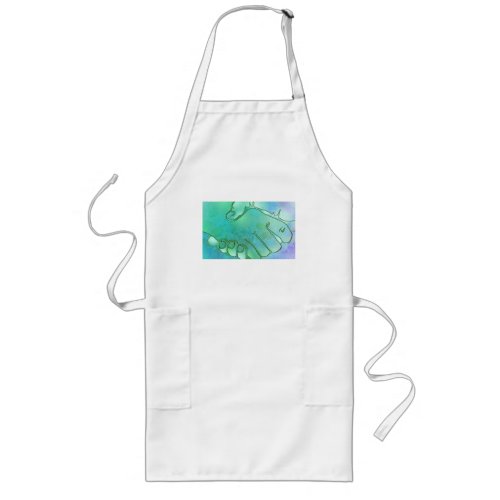 Caregiver Hands Harmony Blue and Green Long Apron