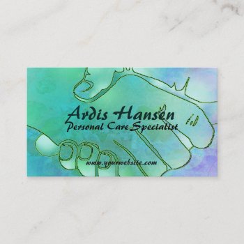 Caregiver Hands Harmony Green And Blue Business Card by profilesincolor at Zazzle