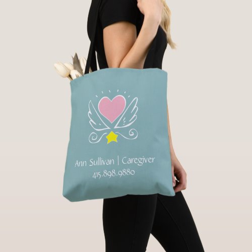 Caregiver Heart With Wings Tote Bag