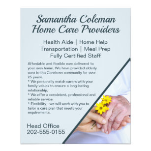 Caregiver Home Care Blue Promotional Business Flyer