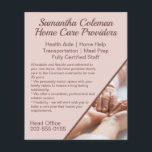 Caregiver Home Care Promotional Business Flyer<br><div class="desc">A beautiful business flyer featuring elderly hands. This great flyer would work well to promote and advertise a private caregiver,  home help business,  or a residential nursing organization. Easy to personalize with your own company information.</div>