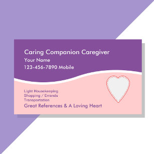 Caregiver Home Health Business Cards