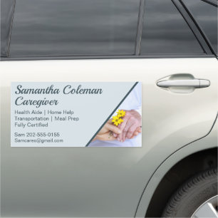 Caregiver Home Help Blue Promotional Car Magnet
