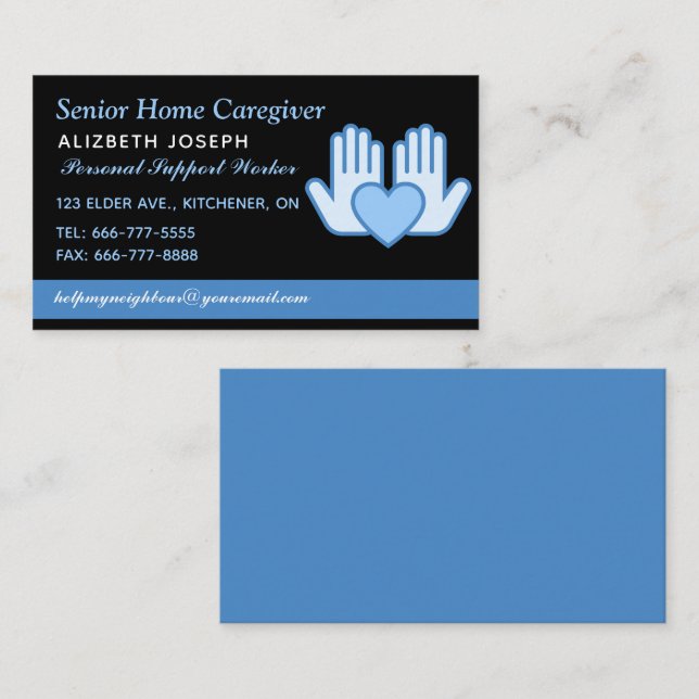 Caregiver Home Help Business Card (Front/Back)