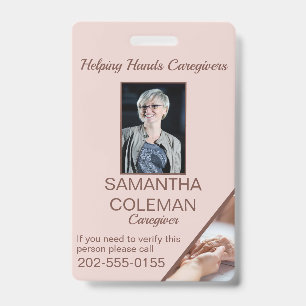Caregiver Home Help Carer Identification Badge