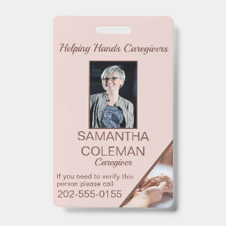 Caregiver Home Help Carer Identification Badge