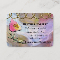 Caregiver Karina Beautiful Floral Professional Business Card at Zazzle