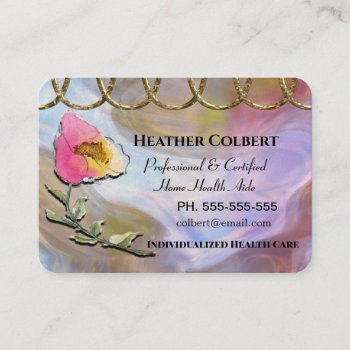 Caregiver Karina Beautiful Floral Professional Business Card by LiquidEyes at Zazzle