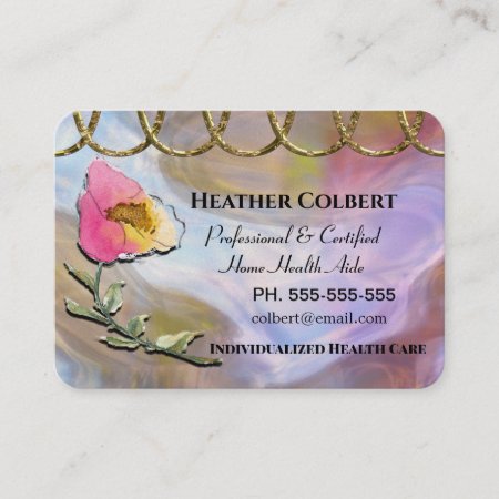 Caregiver Karina Beautiful Floral Professional Business Card