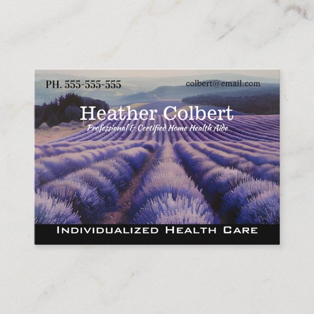 Caregiver Lavender Fields Helper Professional Business Card (Front)