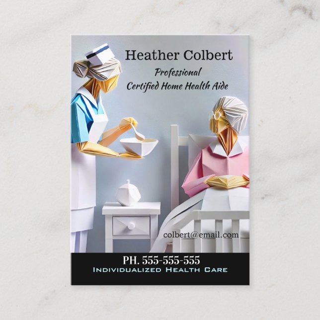 Caregiver Lets Help You Professional Business Card (Front)