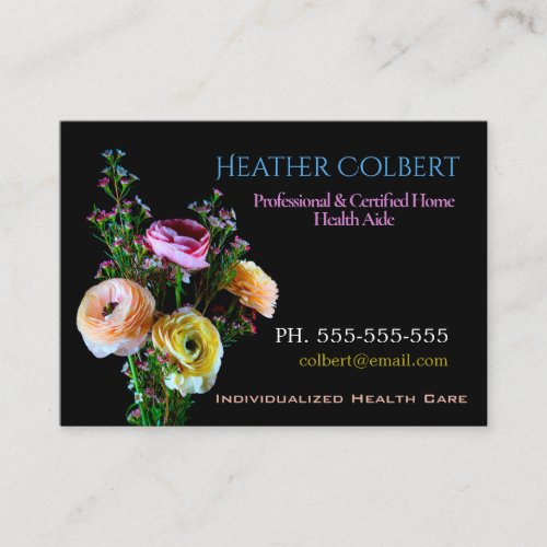 Caregiver Lil bouquet Friendly Professional  Business Card