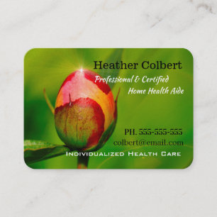 Caregiver Loving Peony Bud Professional Business Card