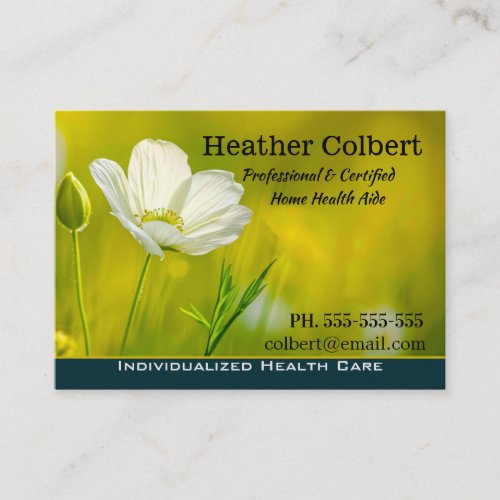 Caregiver Meadow Floral Professional Business Card