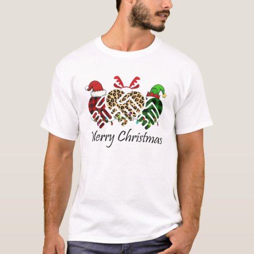 Caregiver Merry Christmas Heart Caregiving Santa H T_Shirt