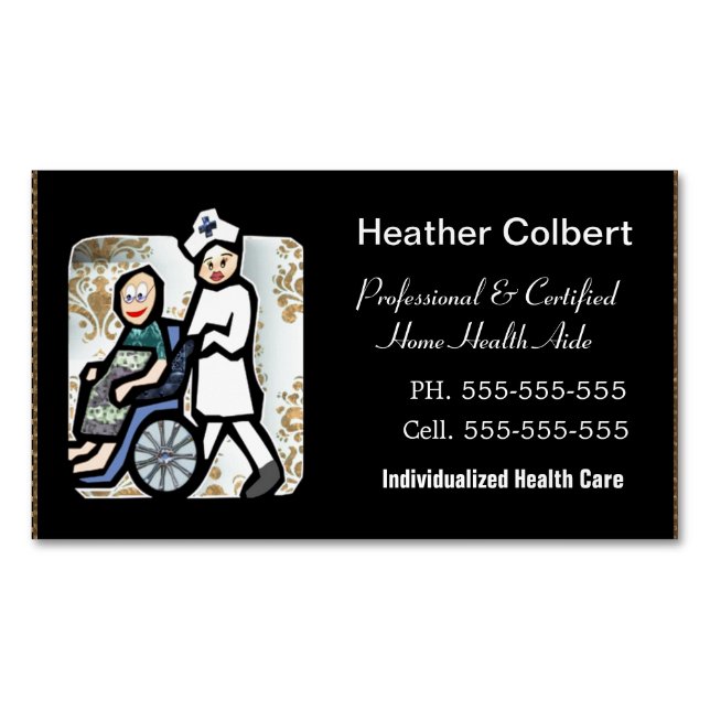 Caregiver Professional Magnetic Business Card (Front)