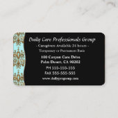 Caregiver Professional Rounded Edge Business Card (Back)