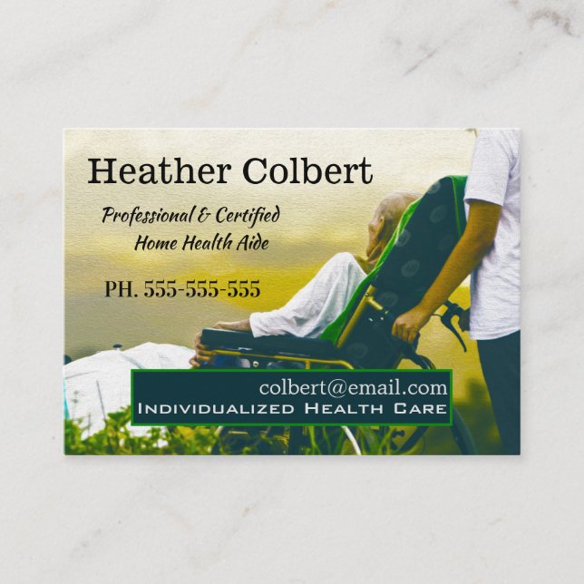 Caregiver Sincere Focus Friendly Professional Business Card (Front)