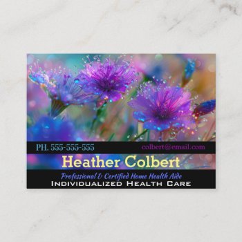 Caregiver Supportive Floral Professional  Business Card by LiquidEyes at Zazzle