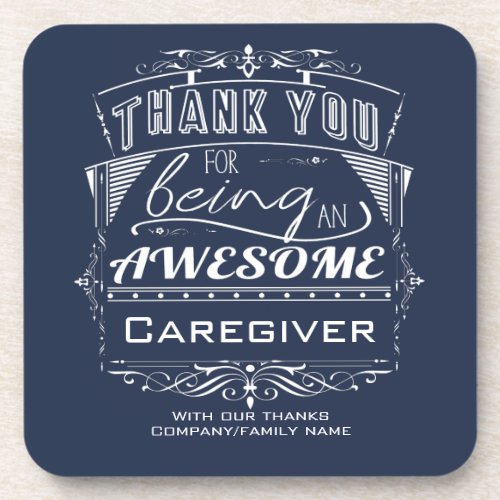 Caregiver Thank You Appreciation Beverage Coaster