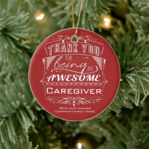 Caregiver Thank You Appreciation Ceramic Ornament