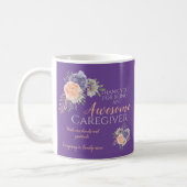 Caregiver Thank You Appreciation Floral Purple Coffee Mug (Left)