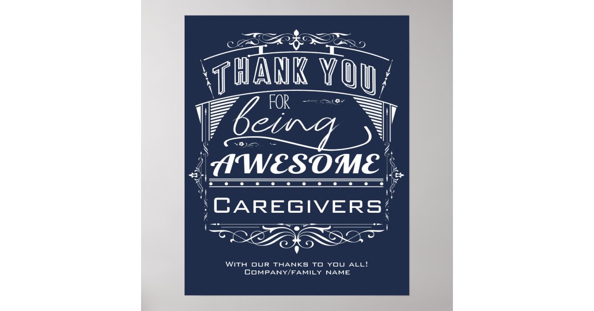 Caregiver Thank You Appreciation Poster | Zazzle