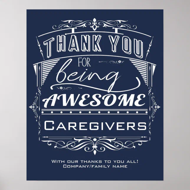 Caregiver Thank You Appreciation Poster | Zazzle