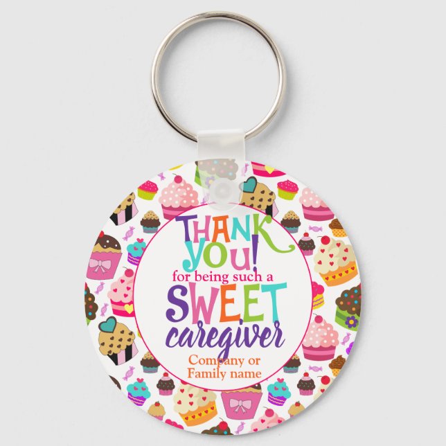 Caregiver Thank You Appreciation Sweet Keychain (Front)