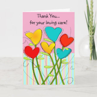 Caregiver Thank You Card Pink
