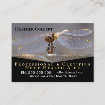 Caregiver Trust Dragonfly Beautiful Professional Business Card by LiquidEyes at Zazzle