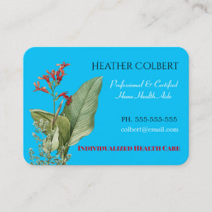 Caregiver Trusting 2 Beautiful Floral Professional Business Card