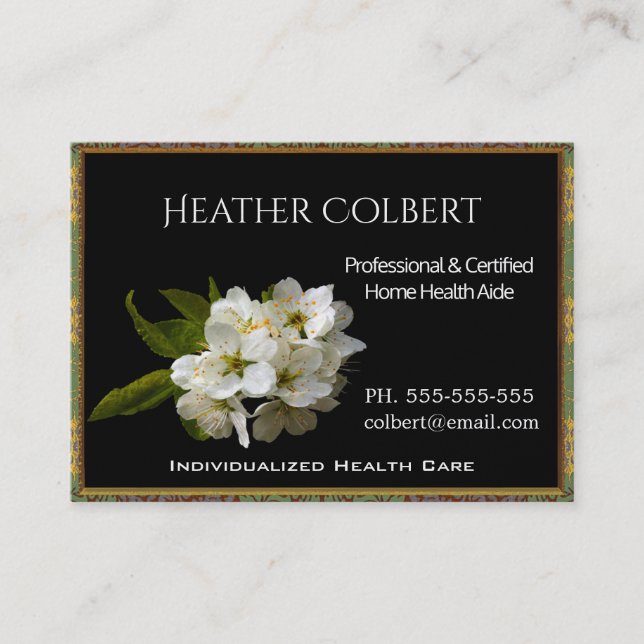 Caregiver Trusting Blooms Professional   Business Card (Front)