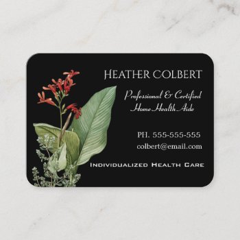 Caregiver Trusting Floral Professional Business Card by LiquidEyes at Zazzle