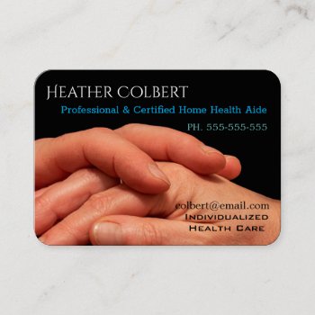 Caregiver  Trusting Hands Sincere Professional Business Card by LiquidEyes at Zazzle