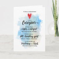 Caregiver Typographic Watercolor Thank You