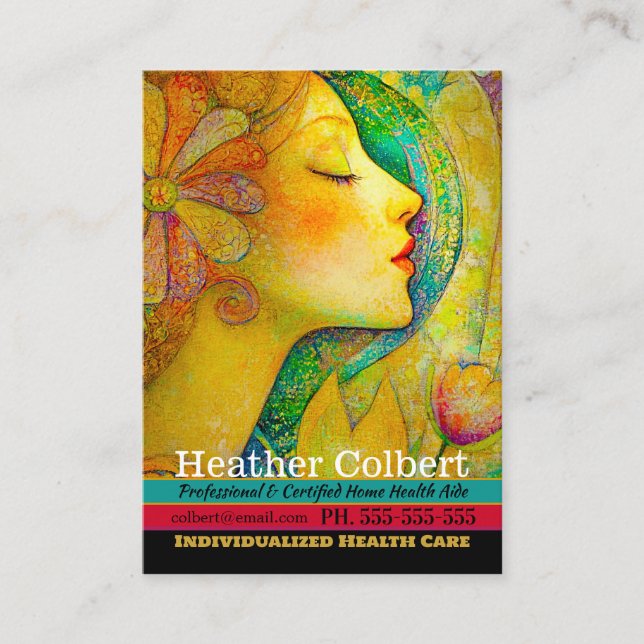 Caregiver Whispering Comfort Professional  Business Card (Front)