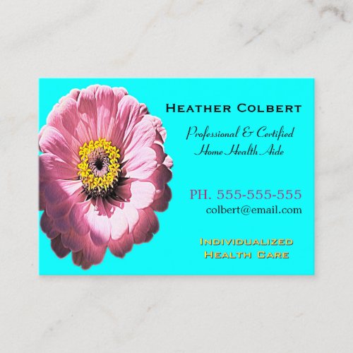 Caregiver Zinnia Cheerful Professional Business Card