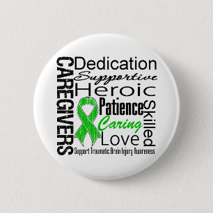 Caregivers Collage Traumatic Brain Injury Pinback Button