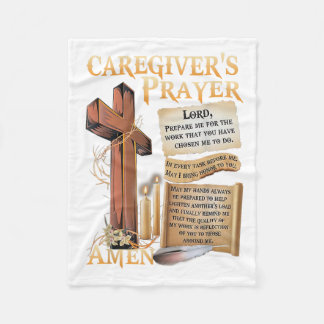 Caregivers Prayer Christian Cross Faith Hope Love  Fleece Blanket