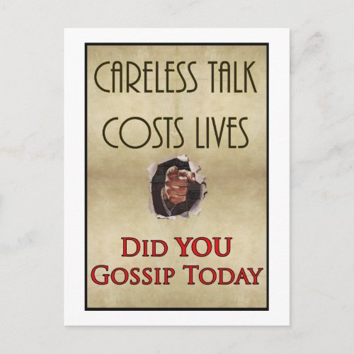 Careless Talk Propaganda Poster Postcard